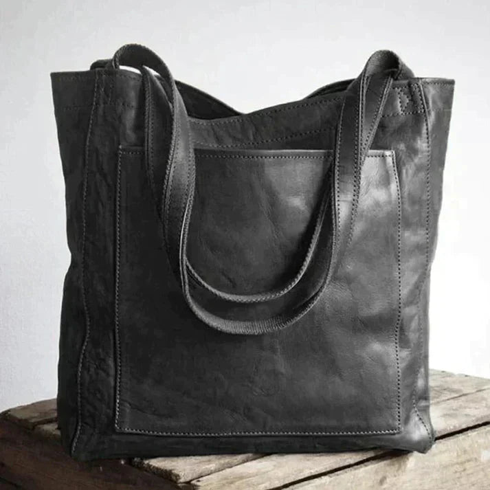 Noelle Women’s Leather Tote Bag – Spacious Zip Shoulder Handbag for Work & Travel