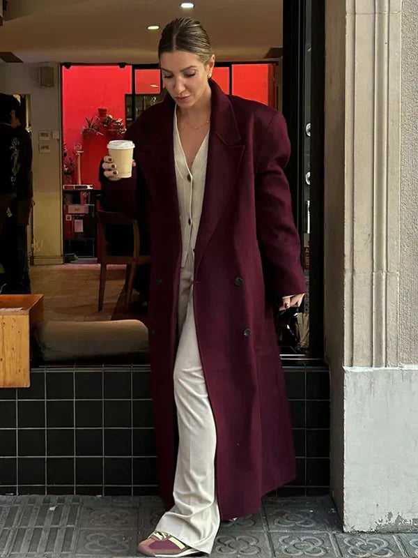 Vivian Women’s Wool Coat – Elegant Long Winter Coat with Timeless Tailored Fit