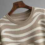 Delaney Women’s Cashmere Lounge Set – Soft Zebra Print Knit Co-Ord with Slim Fit