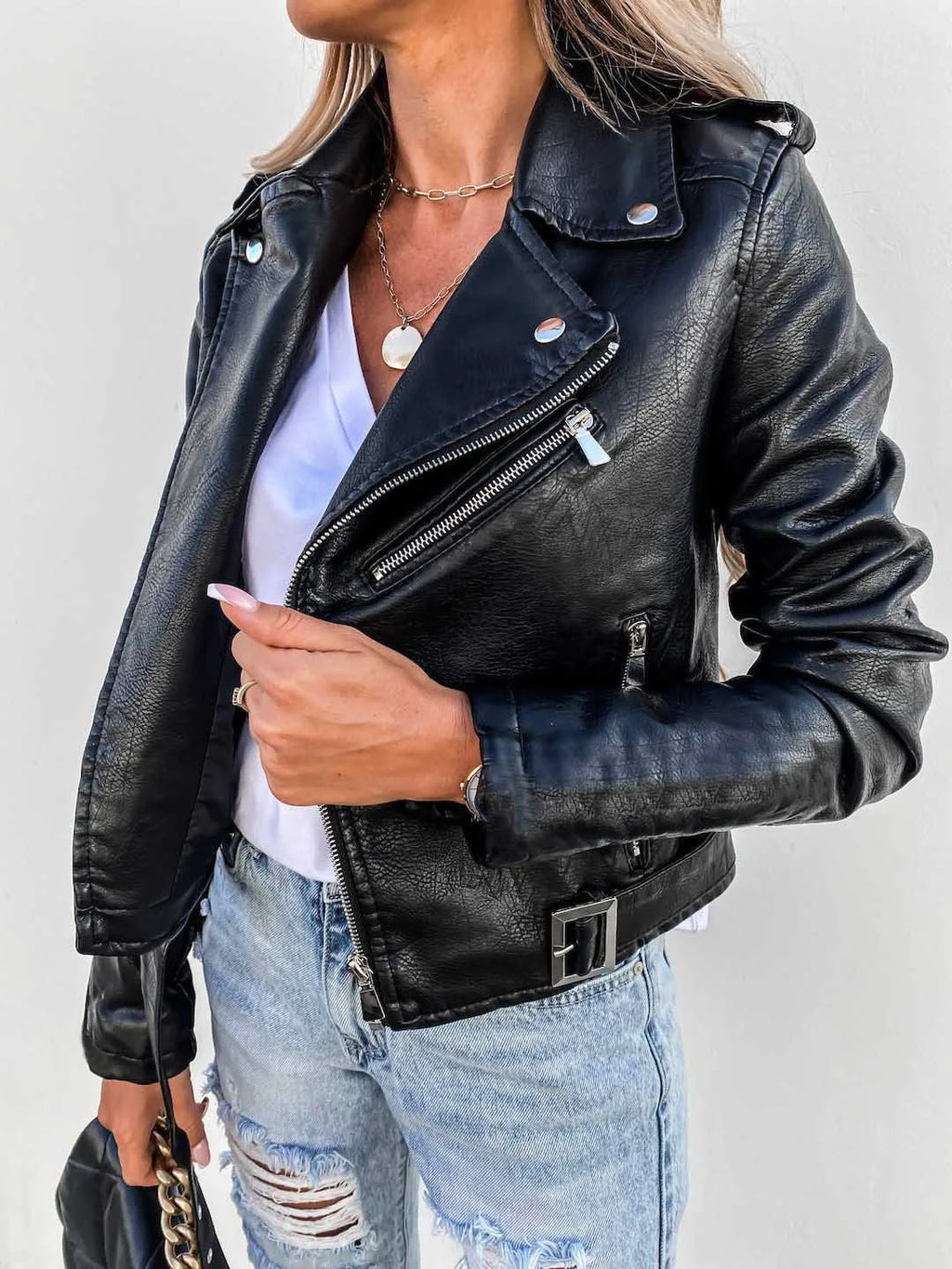 Maxine Women’s Leather Jacket – Elegant Fitted Genuine Leather Jacket for Chic Looks