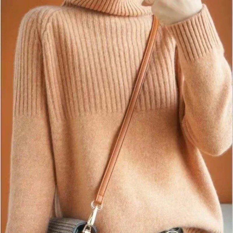 Luan Women’s Turtleneck Jumper – Soft Knit Winter Sweater with Relaxed Fit