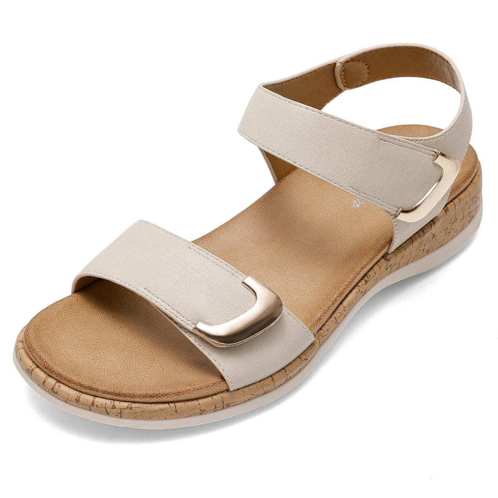 Alen Women's Flat Sandals – Adjustable Buckle Beach Slides