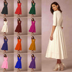 Ivy Women’s Midi Dress – Elegant Cotton Dress with Flattering Waist Fit