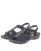 Marlowe Women’s Strappy Sandals – Faux Leather Soft Insole Summer Shoes