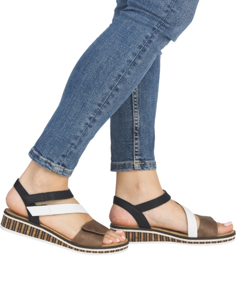 Adeline Women’s Wedge Sandals – Faux Leather Soft Footbed Summer Shoes