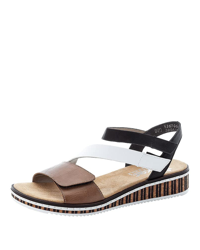 Adeline Women’s Wedge Sandals – Faux Leather Soft Footbed Summer Shoes