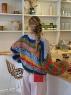Zoé Women’s Mohair Jumper – Soft Multicolour Knit Sweater with Warm Comfortable Fit