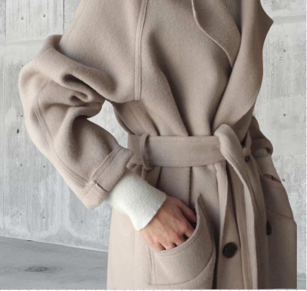 Isabelle Women’s Long Wool Coat – Elegant Warm Winter Overcoat with Tailored Fit