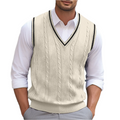 Kyson Men’s Sleeveless Jumper – Classic V-Neck Knit Vest for Smart Casual Style
