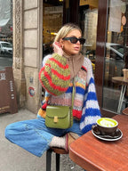 Zoé Women’s Mohair Jumper – Soft Multicolour Knit Sweater with Warm Comfortable Fit