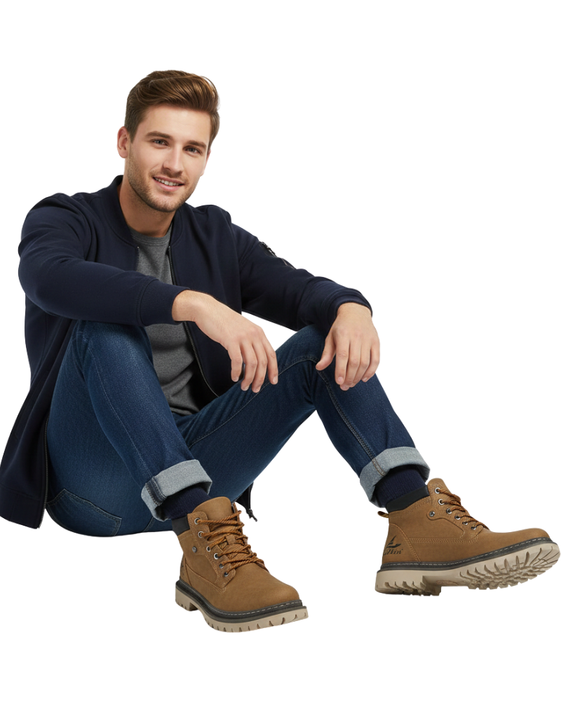 Ernie Men’s Leather Boots – Durable Comfort Fit Ankle Boots with Rugged Sole