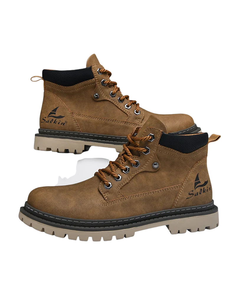 Ernie Men’s Leather Boots – Durable Comfort Fit Ankle Boots with Rugged Sole