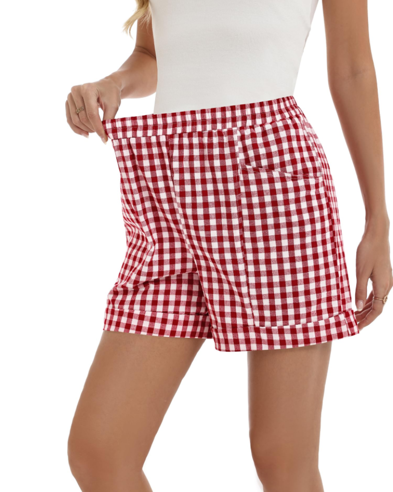 Jasmine Women’s Cotton Shorts – High Waist Knee-Length Summer Shorts with Pockets