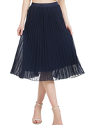 Emma Women’s Pleated Maxi Skirt – Chiffon A-Line Skirt with Elastic High Waist