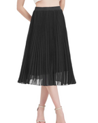 Emma Women’s Pleated Maxi Skirt – Chiffon A-Line Skirt with Elastic High Waist