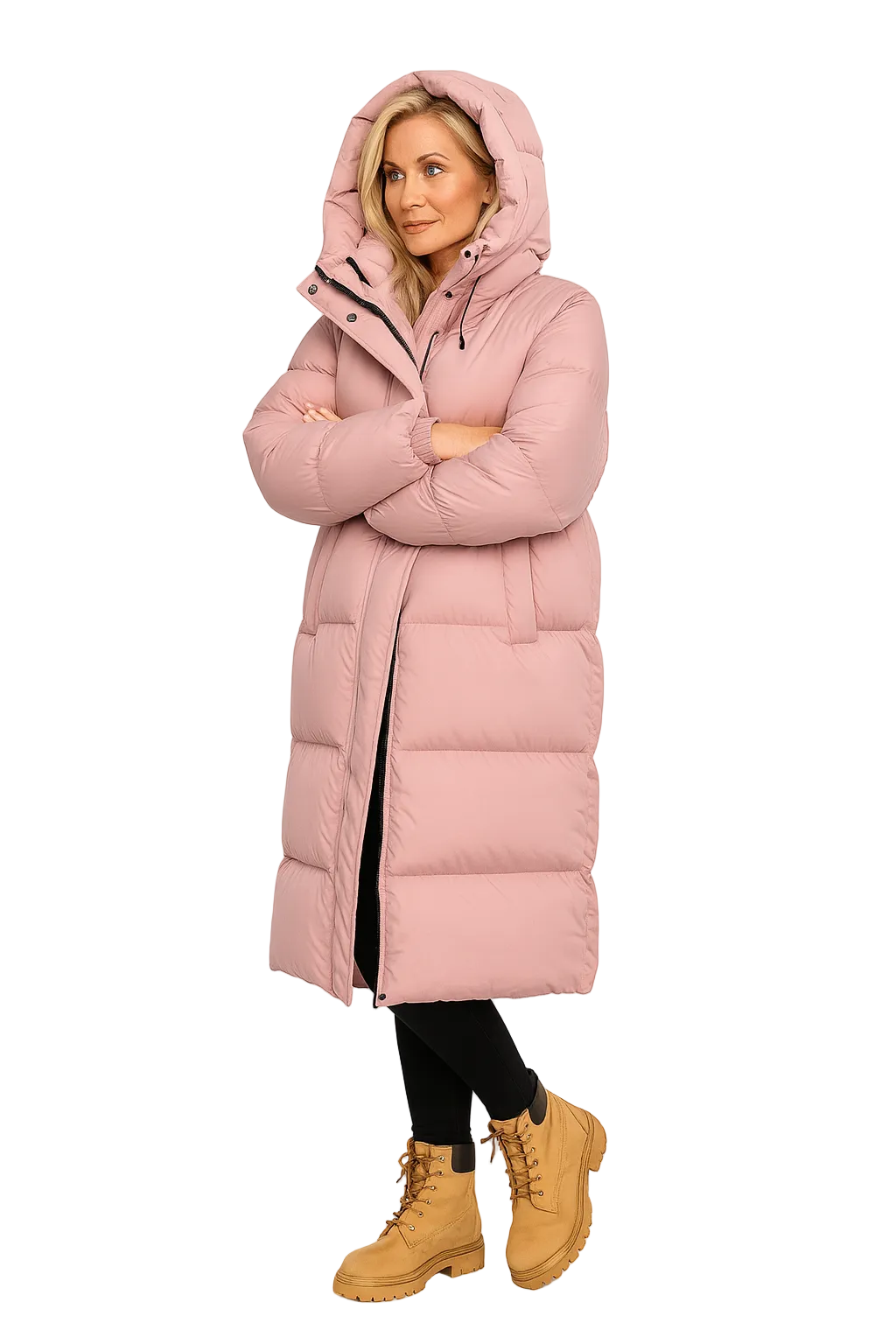 Laura Women’s Long Puffer Coat – Oversized Quilted Winter Jacket with Warm Padding