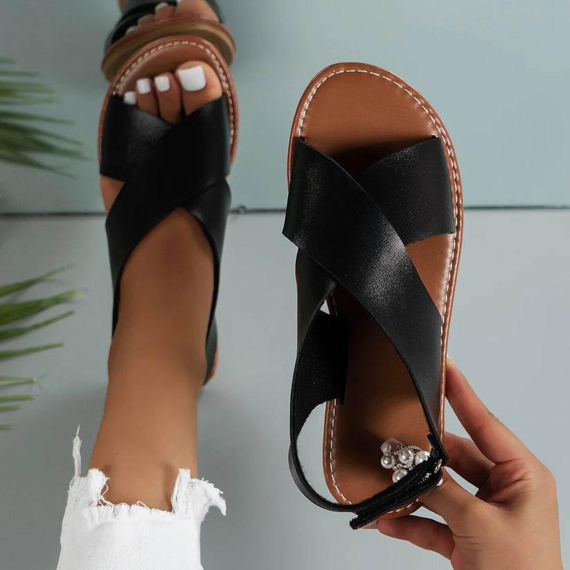 Charley Women’s Leather Sandals – Elegant Comfortable Summer Sandals with Soft Sole