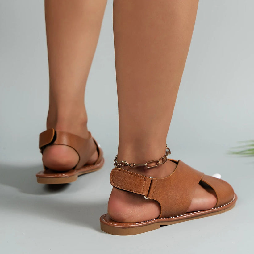 Charley Women’s Leather Sandals – Elegant Comfortable Summer Sandals with Soft Sole