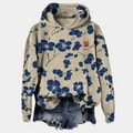 Kaori Women’s Floral Hoodie – Soft Cotton Blend Relaxed Fit Hooded Sweatshirt