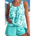 Adalina Women’s Floral Tankini – Two-Piece Swimwear with Shorts & Stretch Fit