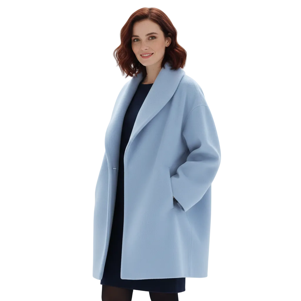Vicky Women’s Oversized Coat – Elegant Mid-Length Winter Jacket with Soft Draped Fit