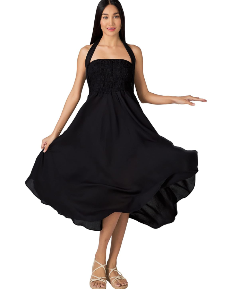 Aria Women's Boho Wrap Dress – Floral Sleeveless Maxi Beach Dress