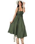 Aria Women's Boho Wrap Dress – Floral Sleeveless Maxi Beach Dress