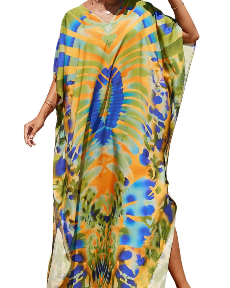 Luna Women's Boho Kaftan Dress – Oversized Beach Cover-Up & Resort Loungewear