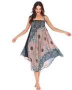 Aria Women's Boho Wrap Dress – Floral Sleeveless Maxi Beach Dress