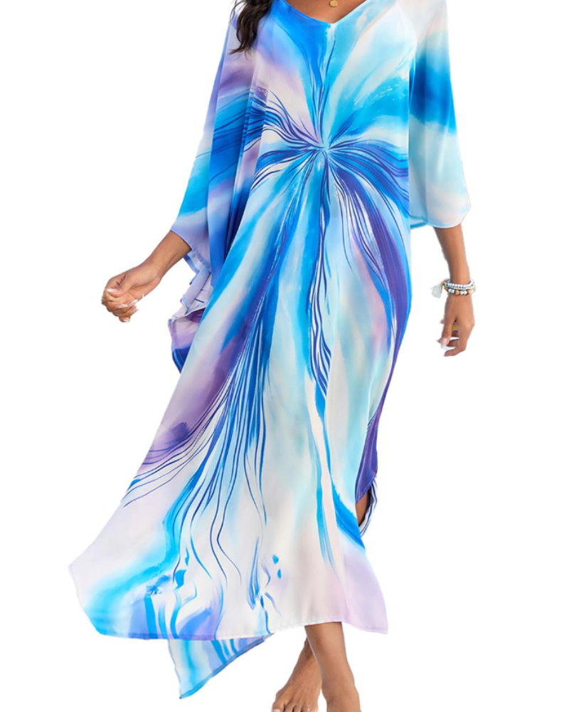 Luna Women's Boho Kaftan Dress – Oversized Beach Cover-Up & Resort Loungewear