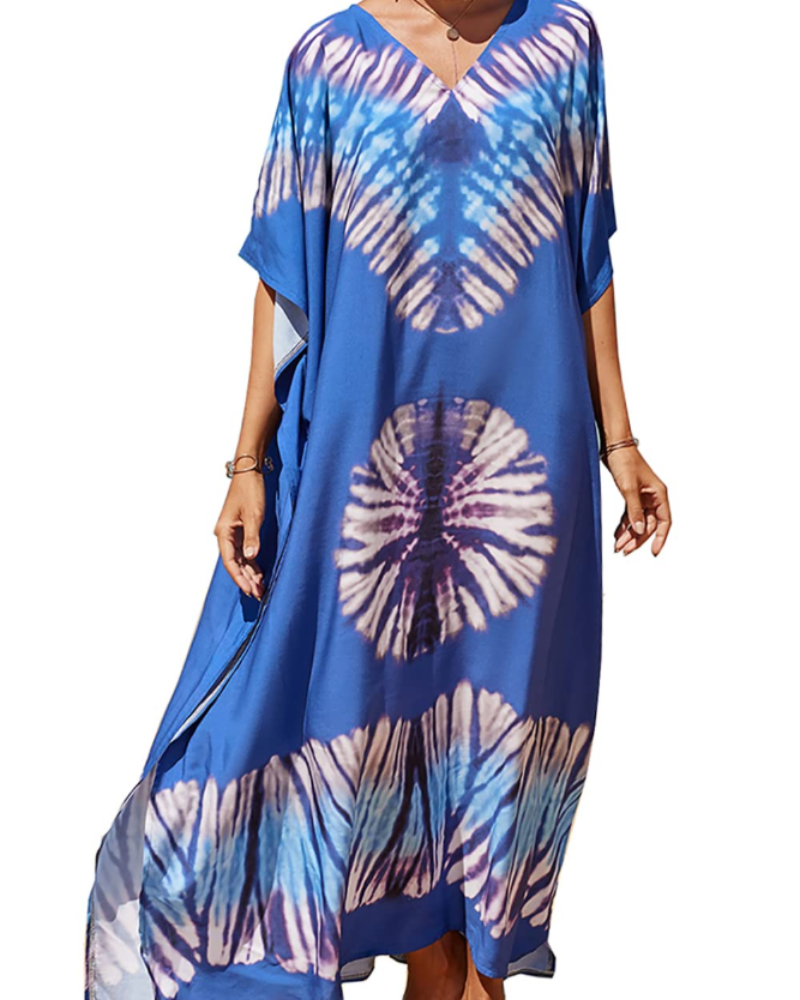 Luna Women's Boho Kaftan Dress – Oversized Beach Cover-Up & Resort Loungewear