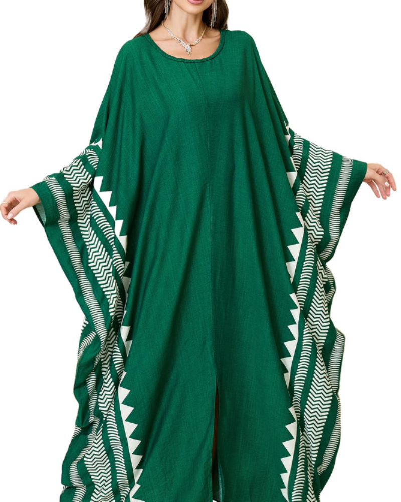 Luna Women's Boho Kaftan Cover-Up – Embroidered Beach Kimono Swimwear Cover