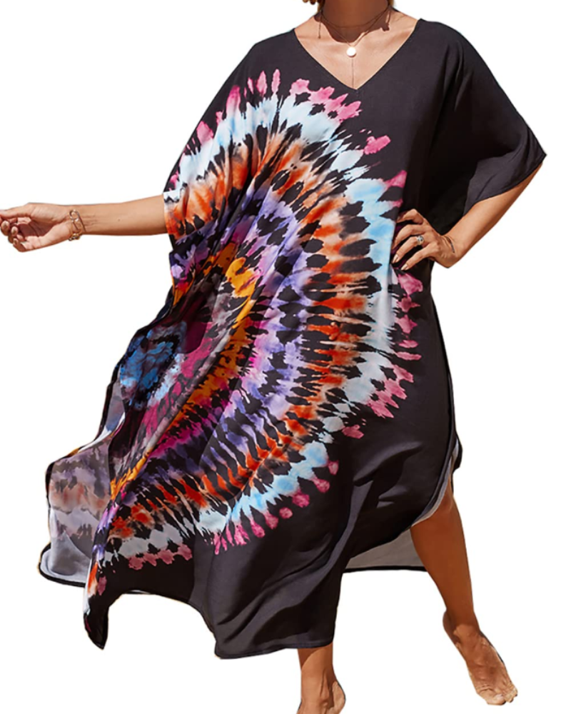 Luna Women's Boho Kaftan Dress – Oversized Beach Cover-Up & Resort Loungewear
