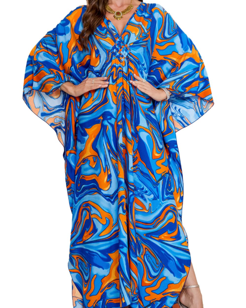 Luna Women's Boho Kaftan Dress – Oversized Beach Cover-Up & Resort Loungewear
