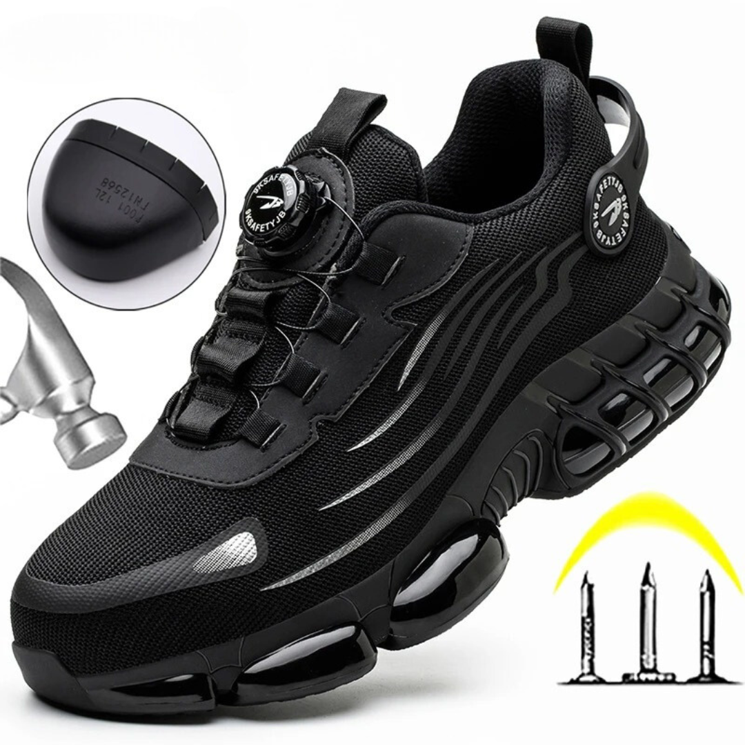 Ethan Men's Safety Shoes – Protective Toe Cap Work Sneakers with Grip Sole & Dial Fit