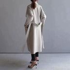 Isabelle Women’s Long Wool Coat – Elegant Warm Winter Overcoat with Tailored Fit