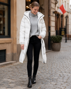 Zahra Women’s Long Winter Coat – Quilted Hooded Jacket with Warm Insulated Fit