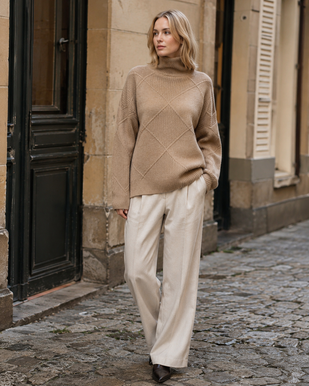 Lydia Women’s Cashmere Turtleneck Sweater – Soft Warm Knit Jumper for Winter Style