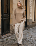 Lydia Women’s Cashmere Turtleneck Sweater – Soft Warm Knit Jumper for Winter Style
