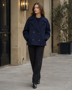 Vanessa Women’s Wool Blend Jacket – Elegant Cropped Winter Coat with Wide Lapels