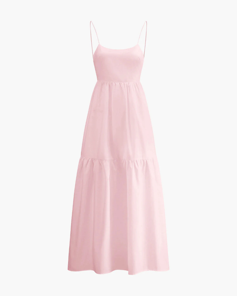 Alessia Women’s Maxi Dress – Sleeveless Low Neck Shift Dress