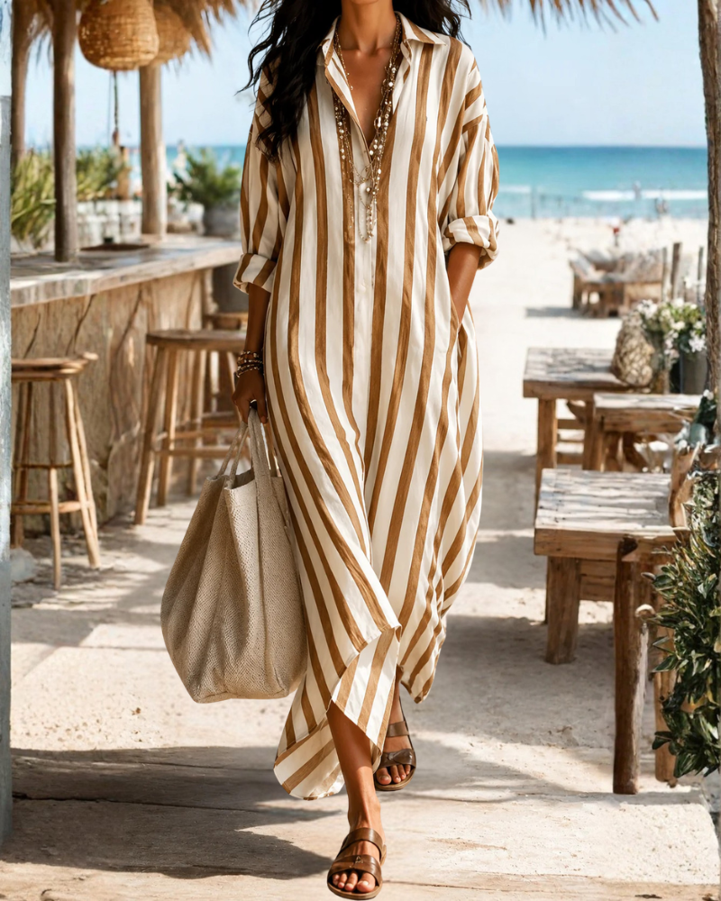 Mabel Women’s Maxi Shirt Dress – Relaxed Flowy Casual Chic Summer Dress