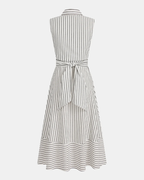 Florence Women’s Cotton Midi Dress – Sleeveless Slim Fit Dress with High Neck
