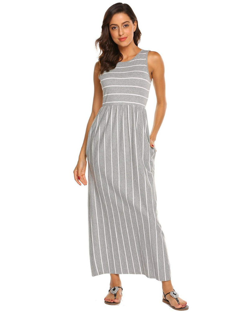 Sophie Women’s Maxi Dress – Casual Summer Dress with Elastic Waist & Soft Stretch Fabric