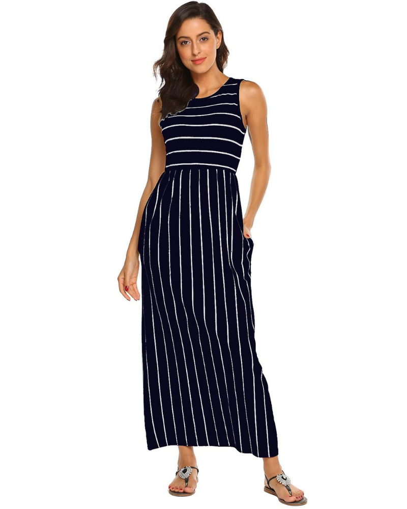 Sophie Women’s Maxi Dress – Casual Summer Dress with Elastic Waist & Soft Stretch Fabric