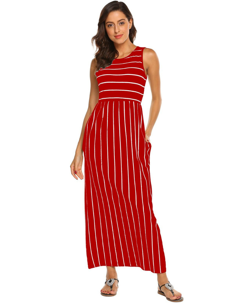 Sophie Women’s Maxi Dress – Casual Summer Dress with Elastic Waist & Soft Stretch Fabric