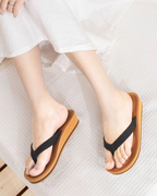Ava Women’s Wedge Flip Flops – Platform T-Strap Sandals with Arch Support