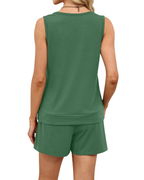 Harper Women’s Lounge Set – Scoop Neck Tank & Drawstring Shorts with Pockets