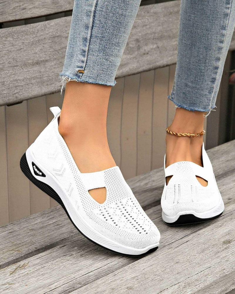 Marlene Women’s Walking Shoes – Wide Fit Slip-On Sneakers with Arch Support