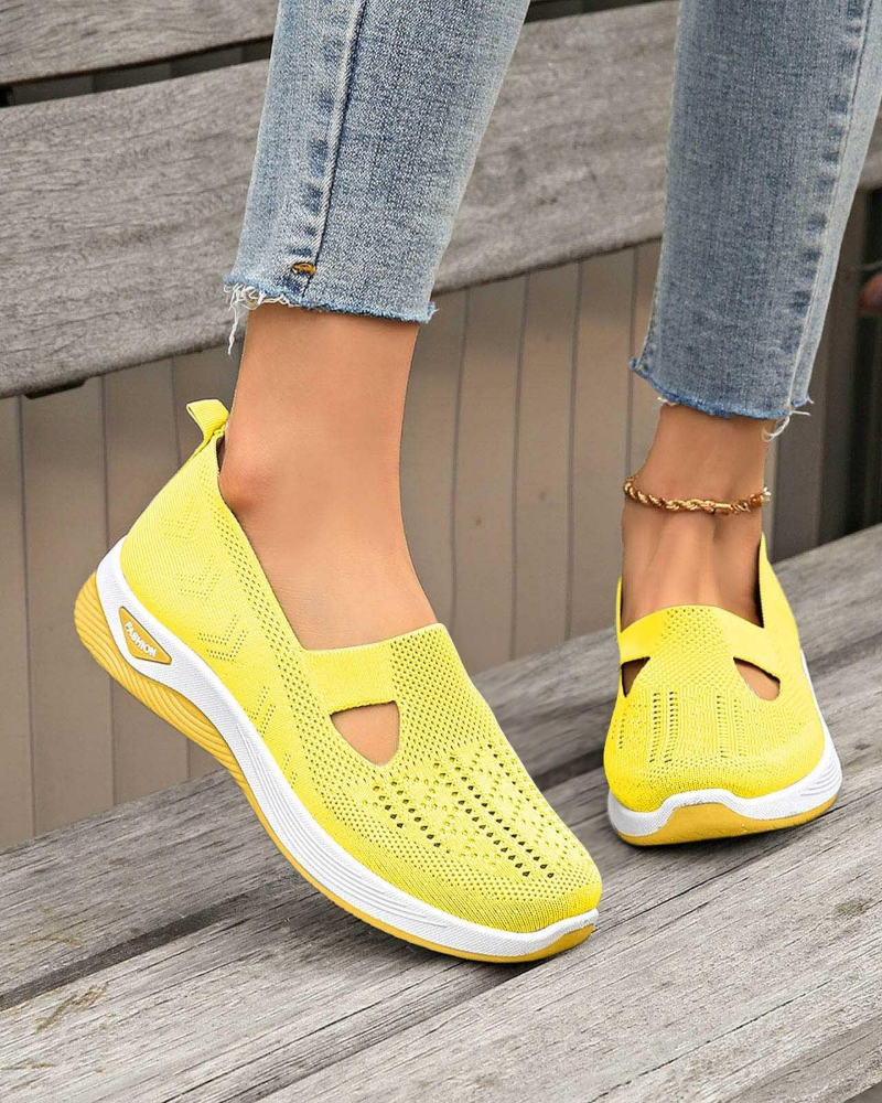 Marlene Women’s Walking Shoes – Wide Fit Slip-On Sneakers with Arch Support